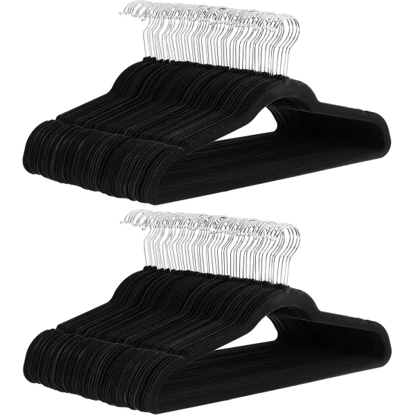 imageAmazon Basics Slim Velvet NonSlip Suit Clothes Hangers Pack of 30 BlackBlack