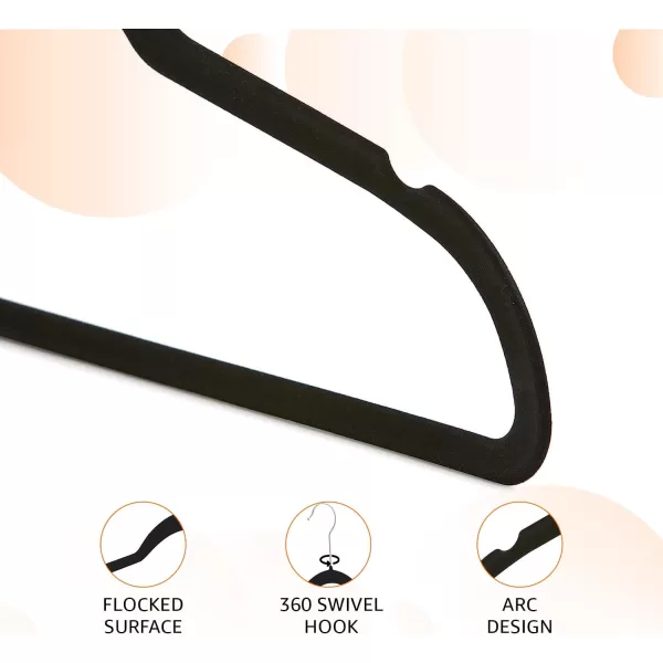 imageAmazon Basics Slim Velvet NonSlip Suit Clothes Hangers Pack of 30 BlackBlack