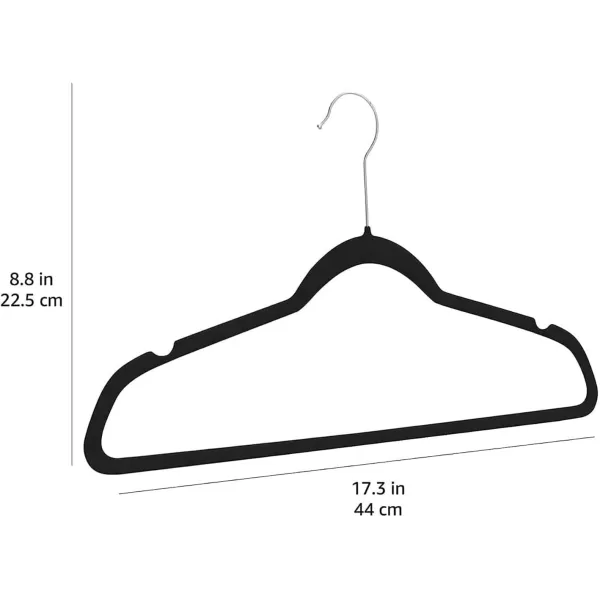 imageAmazon Basics Slim Velvet NonSlip Suit Clothes Hangers Pack of 30 BlackBlack