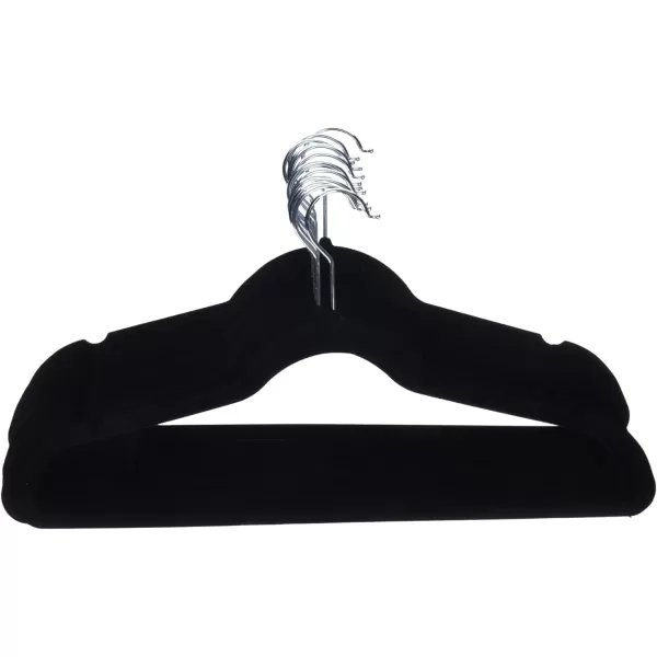 imageAmazon Basics Slim Velvet NonSlip Suit Clothes Hangers Pack of 30 BlackBlack