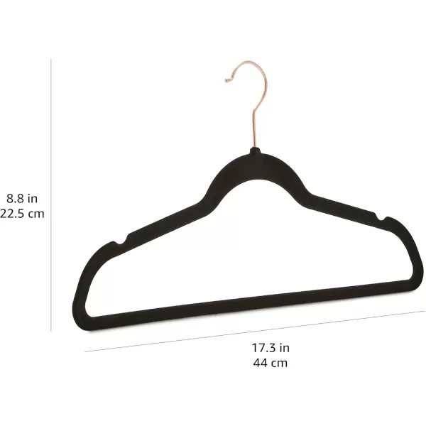 imageAmazon Basics Slim Velvet NonSlip Suit Clothes Hangers Pack of 30 BlackBlackRose Gold