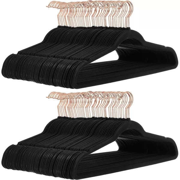 imageAmazon Basics Slim Velvet NonSlip Suit Clothes Hangers Pack of 30 BlackBlackRose Gold