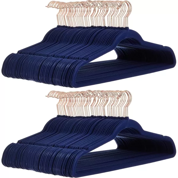 imageAmazon Basics Slim Velvet NonSlip Suit Clothes Hangers Pack of 30 BlackNavy BlueRose Gold