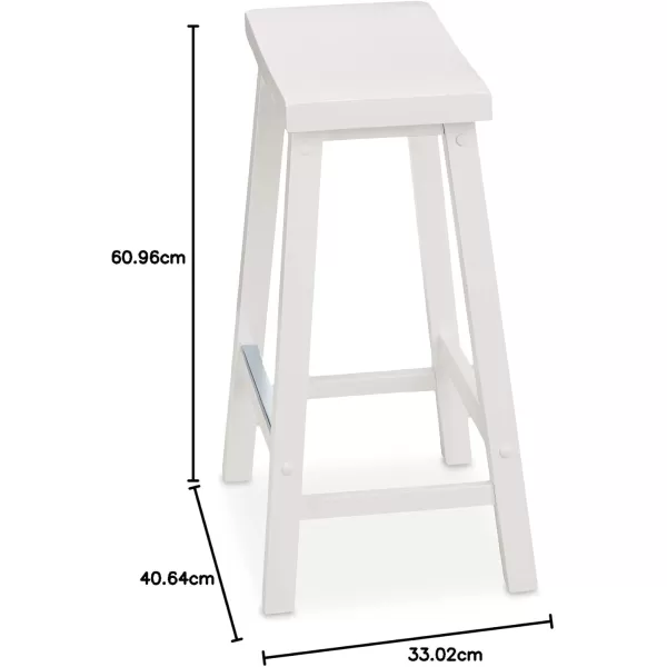 imageAmazon Basics Solid Wood SaddleSeat Kitchen Island Counter Barstool 29Inch Height Black  Set of 2White