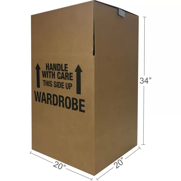 imageAmazon Basics Sturdy Wardrobe Clothing Storage Moving Boxes with Bar Easy to Assemble 6 Pack Brown 24quot x 24quot x 40quotBrown
