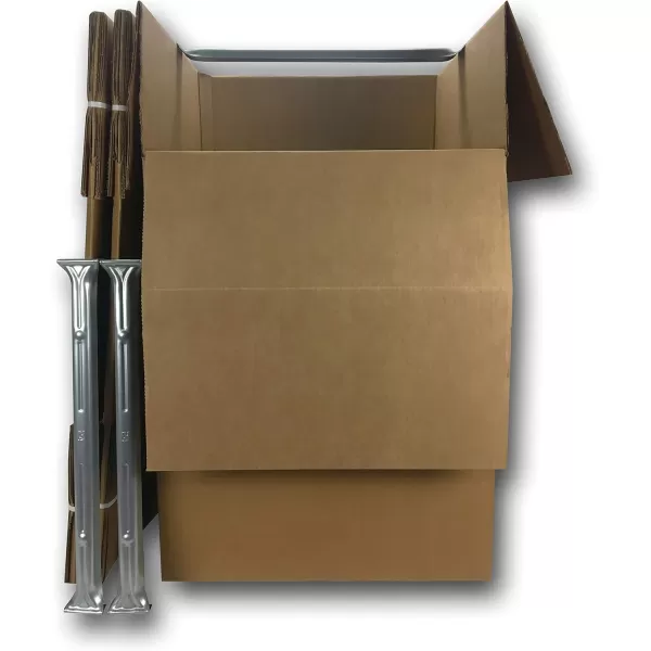 imageAmazon Basics Sturdy Wardrobe Clothing Storage Moving Boxes with Bar Easy to Assemble 6 Pack Brown 24quot x 24quot x 40quotBrown