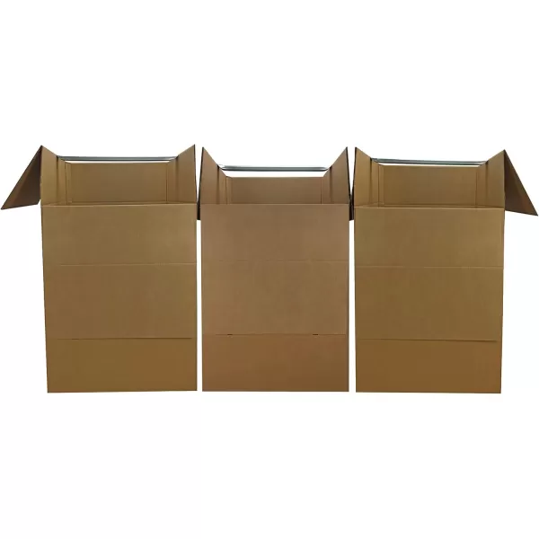 imageAmazon Basics Sturdy Wardrobe Clothing Storage Moving Boxes with Bar Easy to Assemble 6 Pack Brown 24quot x 24quot x 40quotBrown