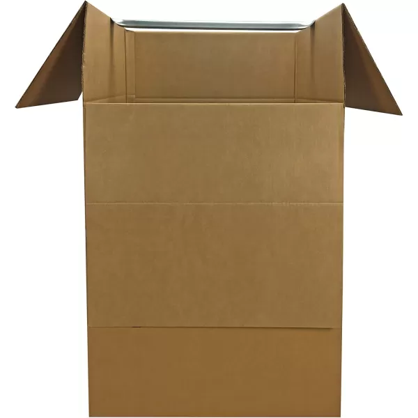 imageAmazon Basics Sturdy Wardrobe Clothing Storage Moving Boxes with Bar Easy to Assemble 6 Pack Brown 24quot x 24quot x 40quotBrown