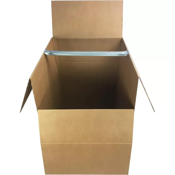 imageAmazon Basics Sturdy Wardrobe Clothing Storage Moving Boxes with Bar Easy to Assemble 6 Pack Brown 24quot x 24quot x 40quotBrown