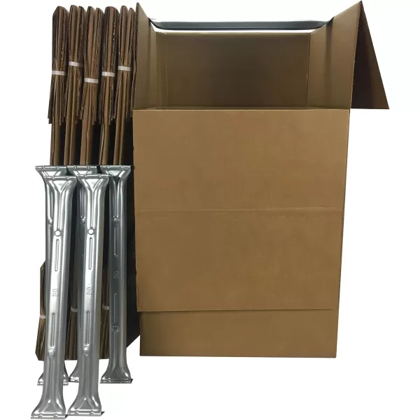 imageAmazon Basics Sturdy Wardrobe Clothing Storage Moving Boxes with Bar Easy to Assemble 6 Pack Brown 24quot x 24quot x 40quotBrown