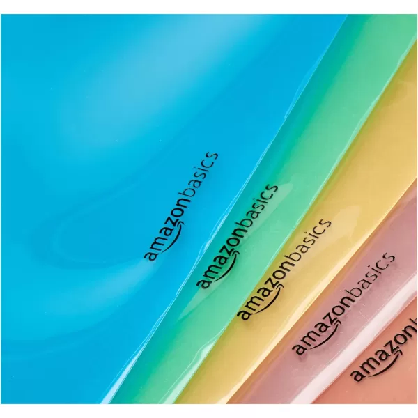 imageAmazon Basics Two Pocket Plastic Dividers Tab Set 5 Count Letter Size Assorted Color 1Pack1 Count