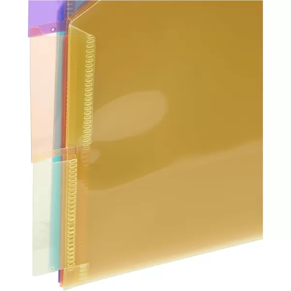imageAmazon Basics Two Pocket Plastic Dividers Tab Set 5 Count Letter Size Assorted Color 1Pack1 Count
