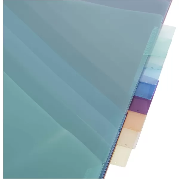 imageAmazon Basics Two Pocket Plastic Dividers Tab Set 5 Count Letter Size Assorted Color 1Pack24 Count