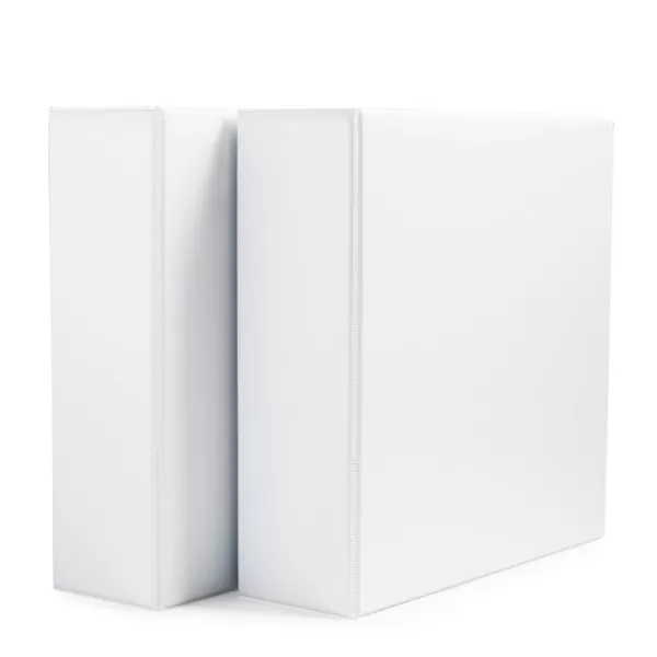 imageAmazon Basics 3 Ring Binders 3 Inch 2 Pack DRing Organizer for School Home Office White2Pack