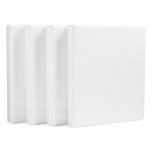 imageAmazon Basics 3 Ring Binders 3 Inch 2 Pack DRing Organizer for School Home Office White4Pack