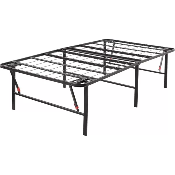 imageAmazon Basics Bed Frame with Storage Foldable Metal Platform Sturdy Steel No Box Spring Needed 18 Inches High ToolFree Setup King Size BlackTwin