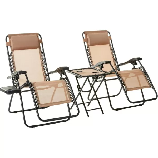 imageAmazon Basics Outdoor Mesh Adjustable Zero Gravity Lounge Chair Recliners with Side Table 35 x 26 x 43 inches BlueBeige