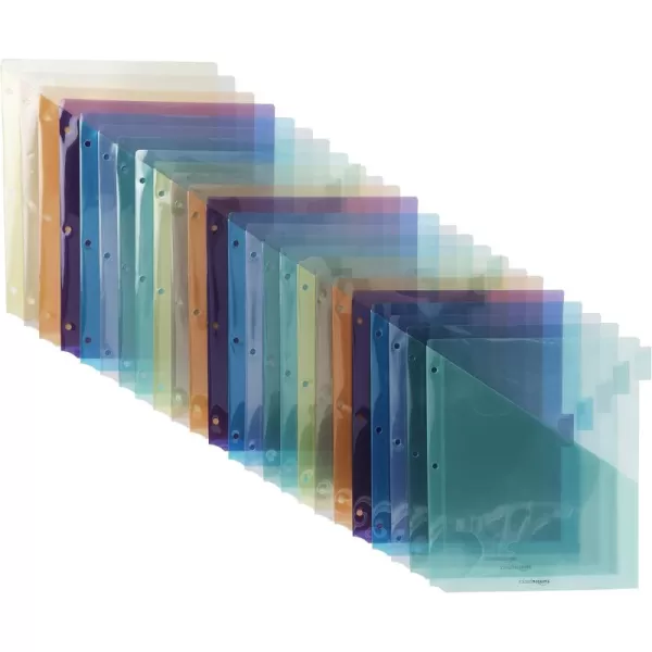 imageAmazon Basics Two Pocket Plastic Dividers Tab Set 5 Count Letter Size Assorted Color 1Pack36 Count