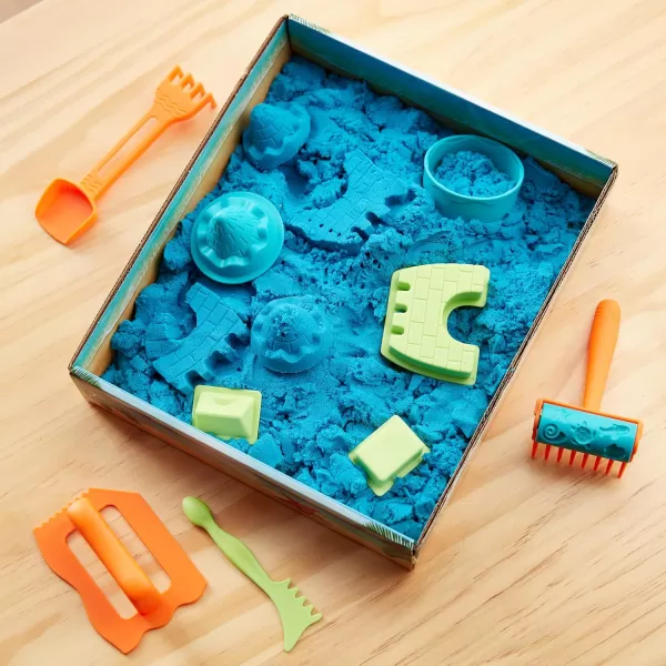 imageAmazon Basics 11 Piece Moldable Sensory Sand Toy Kit with Castle Molds and Tools 3lbs Blue Color for Kids Ages 3 and UpBlue