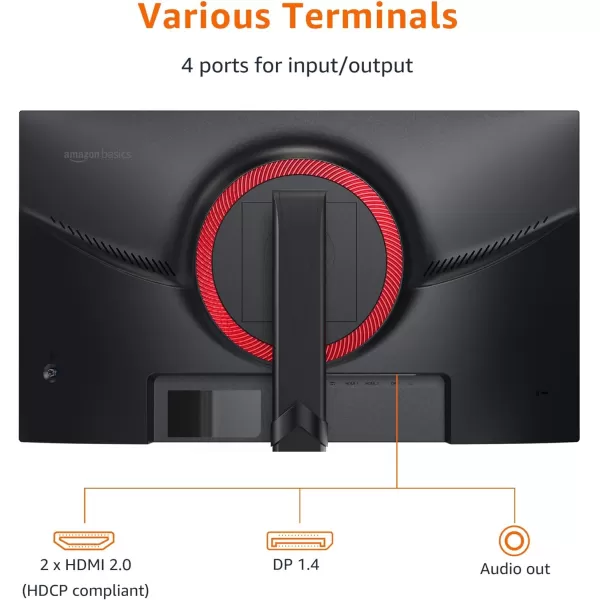 imageAmazon Basics 24 Inch Gaming Monitor FHD 1080P 165Hz VESA Compatible Adaptive sync 1ms Response Black165Hz