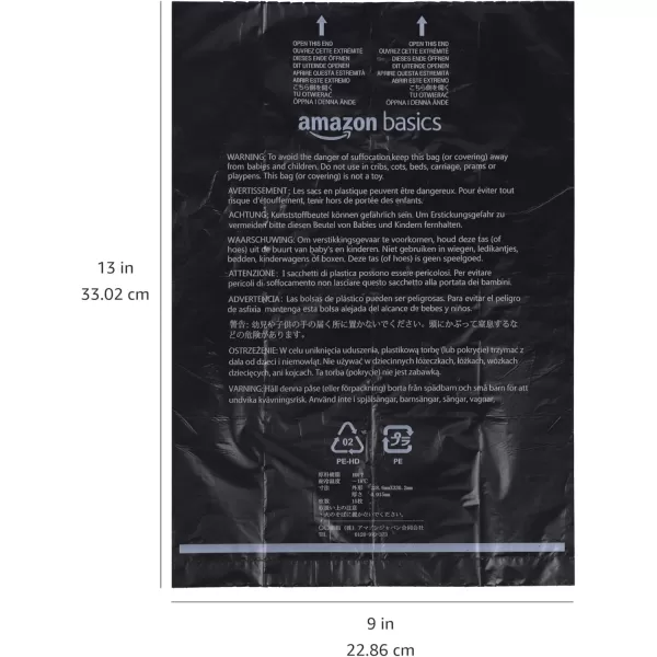 imageAmazon Basics Dog Poop Leak Proof Bags with Dispenser and Leash Clip Unscented 900 Count 60 Pack of 15 Black 13 x 9 Inch