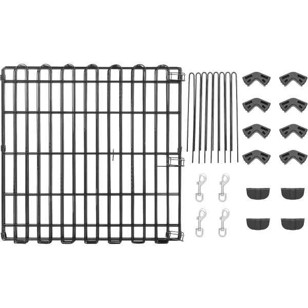 imageAmazon Basics Foldable Metal Exercise Playpen for Dogs IndoorOutdoor Portable Pet Pen Octagonal Single Door Extra Small 60 x 60 x 24 Inches Blackblack