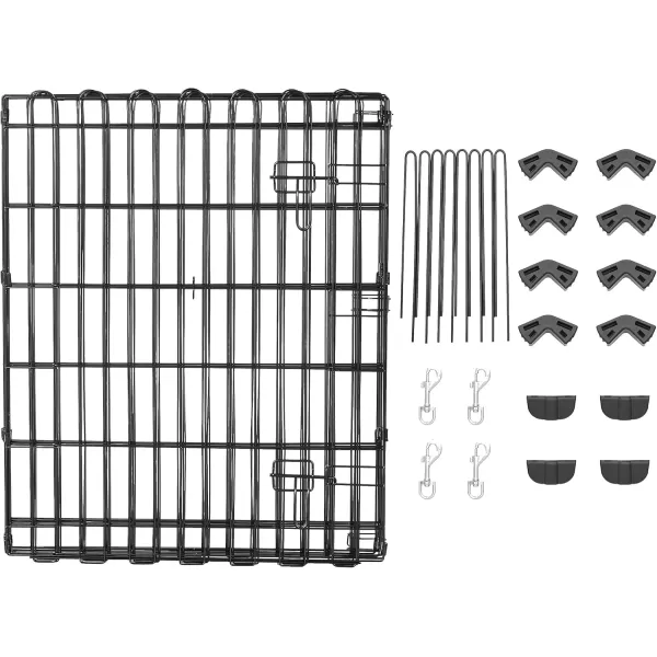 imageAmazon Basics Foldable Metal Exercise Playpen for Dogs IndoorOutdoor Portable Pet Pen Octagonal Single Door Extra Small 60 x 60 x 24 Inches Blackblack