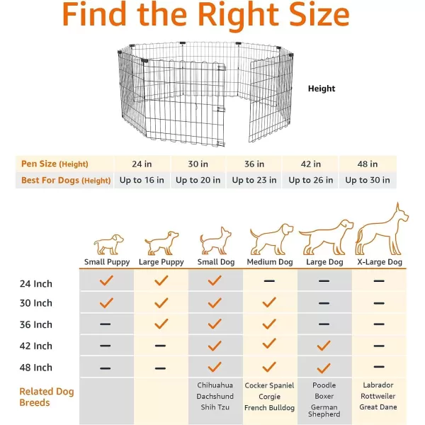 imageAmazon Basics Foldable Metal Exercise Playpen for Dogs IndoorOutdoor Portable Pet Pen Octagonal Single Door Extra Small 60 x 60 x 24 Inches Blackblack