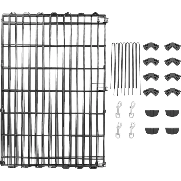 imageAmazon Basics Foldable Metal Exercise Playpen for Dogs IndoorOutdoor Portable Pet Pen Octagonal Single Door Extra Small 60 x 60 x 24 Inches Blackblack