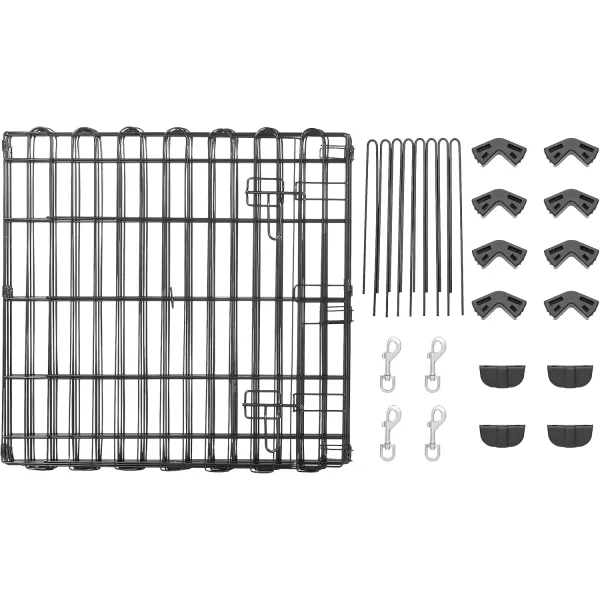 imageAmazon Basics Foldable Metal Exercise Playpen for Dogs IndoorOutdoor Portable Pet Pen Octagonal Single Door Extra Small 60 x 60 x 24 Inches Blackblack