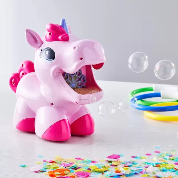 imageAmazon Basics Kids Outdoor Automatic Unicorn Bubble Blowing Machine With Solution Gift for Age 3Y Pink