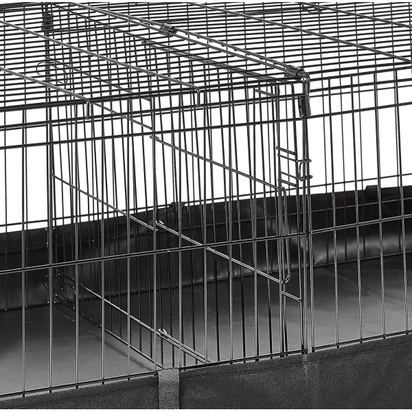 imageAmazon Basics Leakproof Canvas Bottom Guinea Pig Pet Cage with Divider Set Black 476quotL x 242quotW x 140quotH476L x 242W x 140H