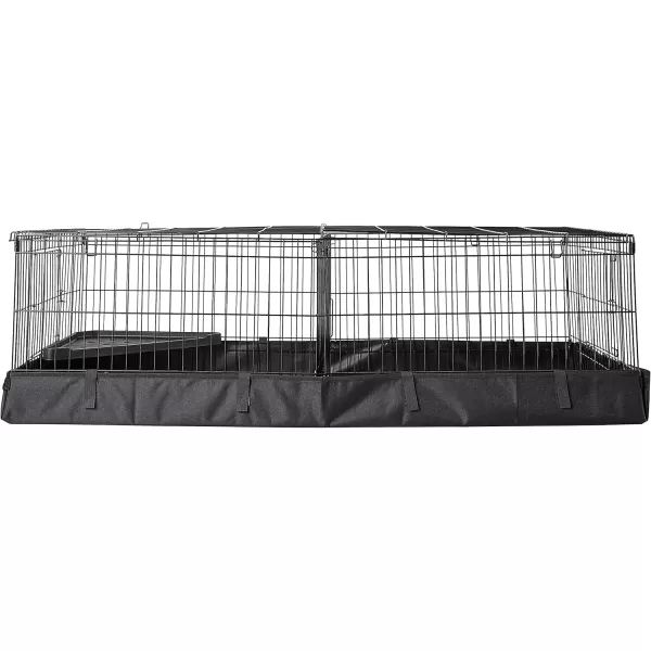 imageAmazon Basics Leakproof Canvas Bottom Guinea Pig Pet Cage with Divider Set Black 476quotL x 242quotW x 140quotH476L x 242W x 140H