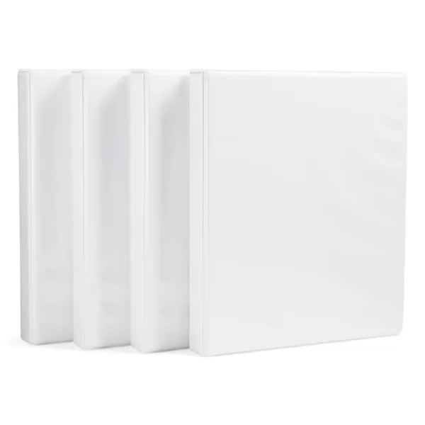 imageAmazon Basics 3Ring Binder 1Inch  White 1 Pack4Pack