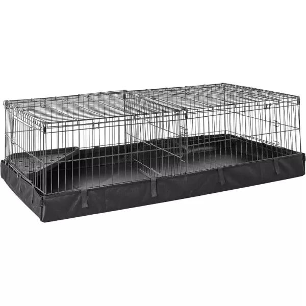 imageAmazon Basics Leakproof Canvas Bottom Guinea Pig Pet Cage with Divider Set Black 476quotL x 242quotW x 140quotH476L x 242W x 140H