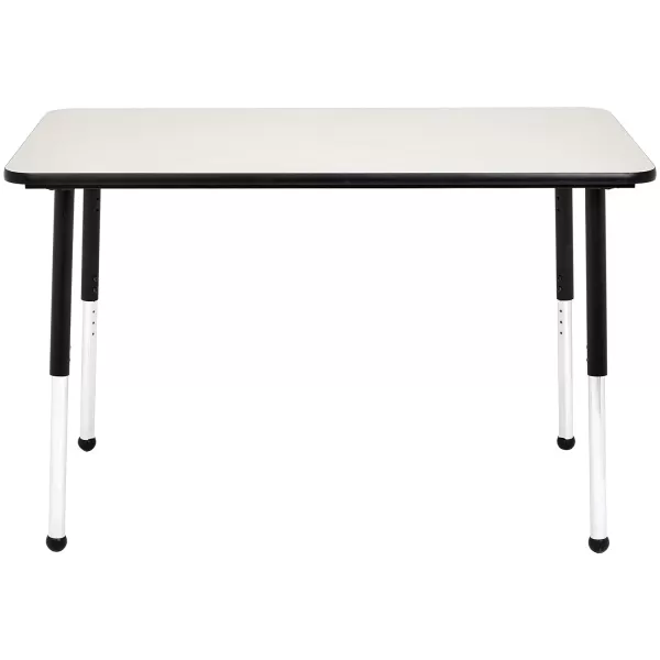 imageAmazon Basics Rectangular School Activity Kids Writing Desk Ball Glide Legs Adjustable Height 1930 Inch Grey TopBlack Edge 47quot W x 29quot L x 30quot H47W x 29L x 30H