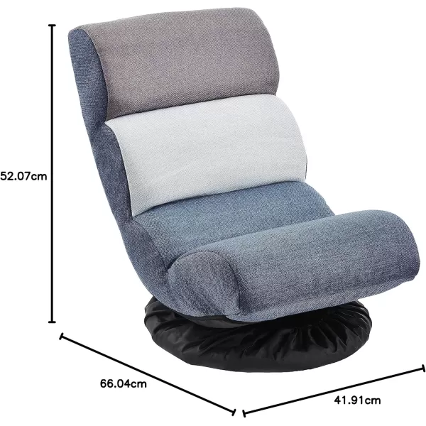 imageAmazon Basics Swivel Foam Lounge Chair  with Headrest Adjustable Denim Blue 263D x 235W x 137H inBlue  White  Grey