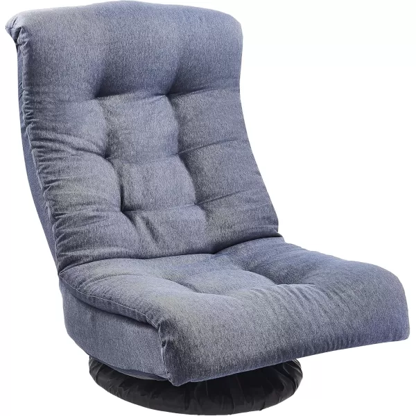 imageAmazon Basics Swivel Foam Lounge Chair  with Headrest Adjustable Denim Blue 263D x 235W x 137H inBlue  White  Grey