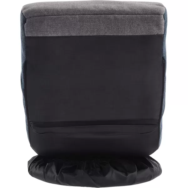 imageAmazon Basics Swivel Foam Lounge Chair  with Headrest Adjustable Denim Blue 263D x 235W x 137H inBlue  White  Grey