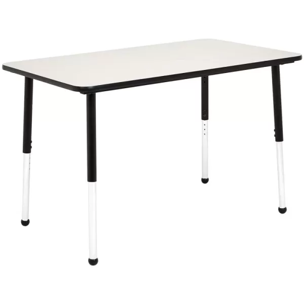 imageAmazon Basics Rectangular School Activity Kids Writing Desk Ball Glide Legs Adjustable Height 1930 Inch Grey TopBlack Edge 47quot W x 29quot L x 30quot H47W x 29L x 30H