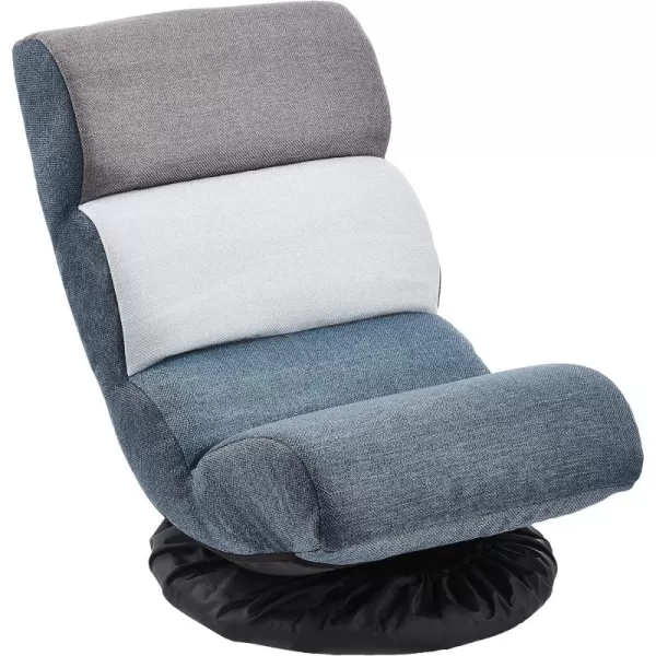 imageAmazon Basics Swivel Foam Lounge Chair  with Headrest Adjustable Denim Blue 263D x 235W x 137H inBlue  White  Grey