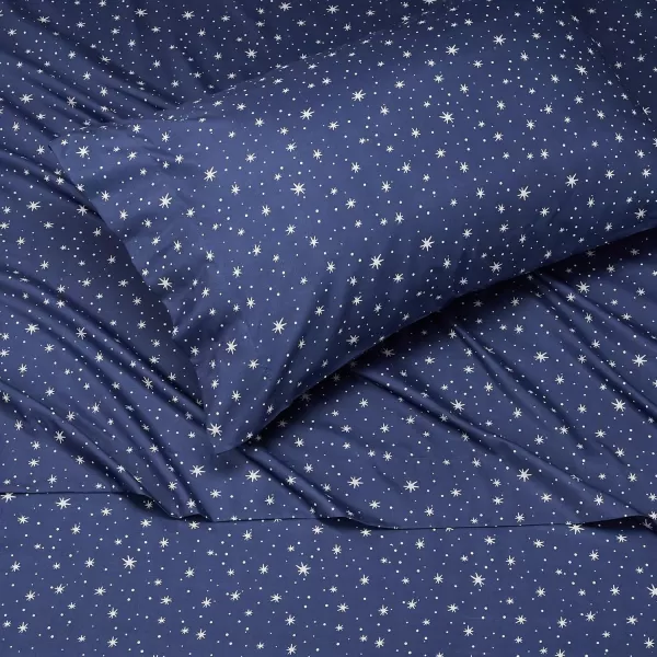 imageAmazon Basics Kids Soft EasyWash Lightweight Microfiber 3Piece Sheet Set Toddler Red SolidNavy Galaxy