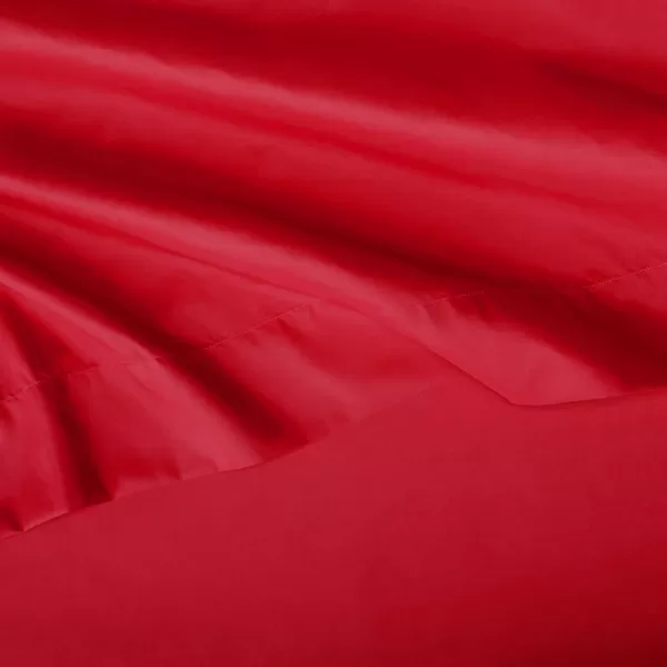 imageAmazon Basics Kids Soft EasyWash Lightweight Microfiber 3Piece Sheet Set Toddler Red SolidRed