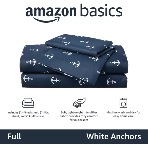 imageAmazon Basics Kids Soft EasyWash Lightweight Microfiber 3Piece Sheet Set Toddler Red SolidWhite Anchors