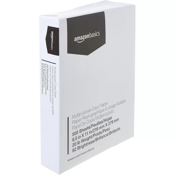 imageAmazon Basics Multipurpose Copy Printer Paper 85 x 11 inches 20 lb 1 Ream 500 Sheets 92 Bright White1 Ream  500 Sheets
