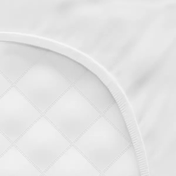imageAmazon Basics 100 Cotton Jersey Knit Fitted Crib Sheet for Boys and Girls fits Standard Crib and Toddler Mattress Breathable Super Soft 28 x 52 Inches WhiteWhite