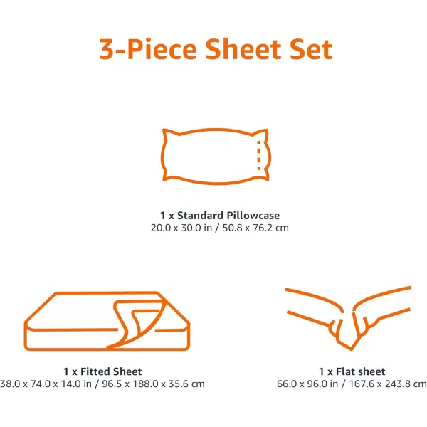 imageAmazon Basics 3 Piece Bed Sheets Set 100 Cotton Jersey Includes Super Soft Flat and Fitted Sheets Pillowcase 28 x 52 Inches Toddler White SolidBlush