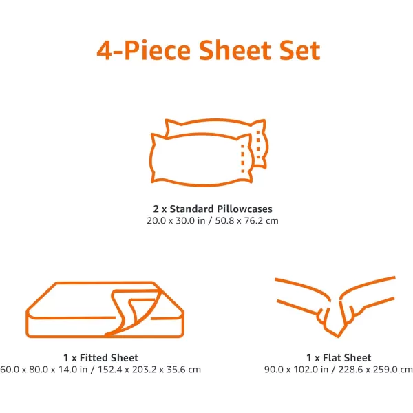 imageAmazon Basics 3 Piece Bed Sheets Set 100 Cotton Jersey Includes Super Soft Flat and Fitted Sheets Pillowcase 28 x 52 Inches Toddler White SolidDark Gray