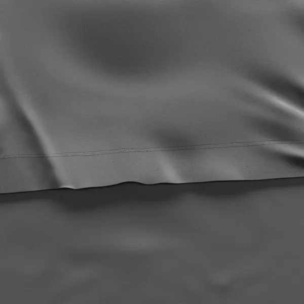 imageAmazon Basics 3 Piece Bed Sheets Set 100 Cotton Jersey Includes Super Soft Flat and Fitted Sheets Pillowcase 28 x 52 Inches Toddler White SolidDark Gray