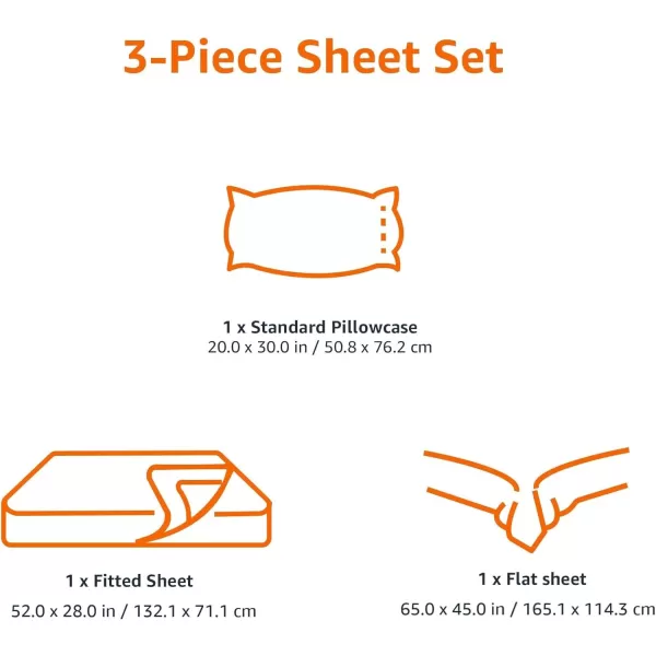 imageAmazon Basics 3 Piece Bed Sheets Set 100 Cotton Jersey Includes Super Soft Flat and Fitted Sheets Pillowcase 28 x 52 Inches Toddler White SolidLight Gray